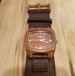 Fossil JR9929 Leather Cuff Watch